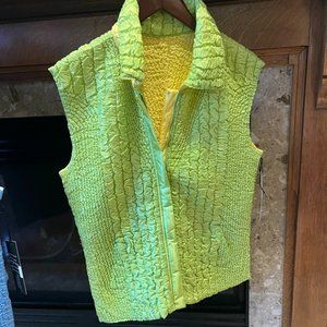 Ubu reversible vest, green/yellow, medium